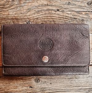 🇨🇦 EUC Vintage Roots Brown Leather tri-fold Wallet